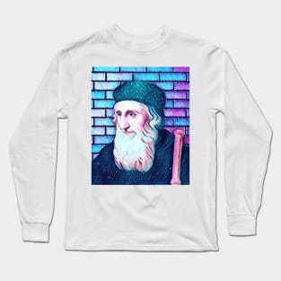 John Wycliffe Snowy Portrait | John Wycliffe Artwork 12 Long Sleeve T-Shirt